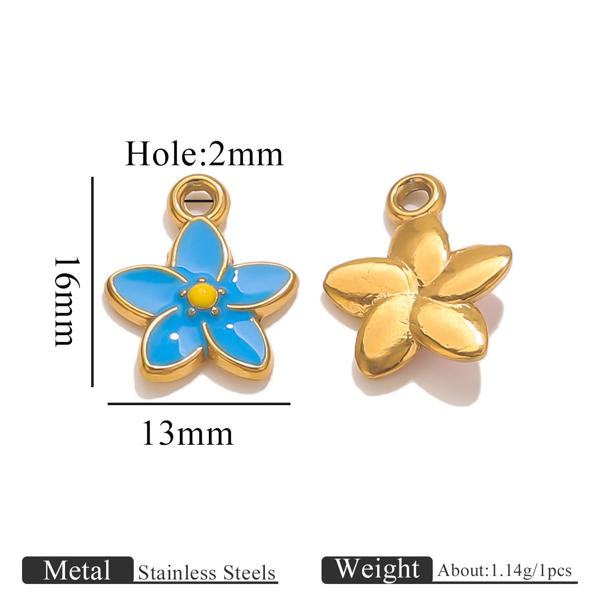 Five-leaf flower pendant-blue