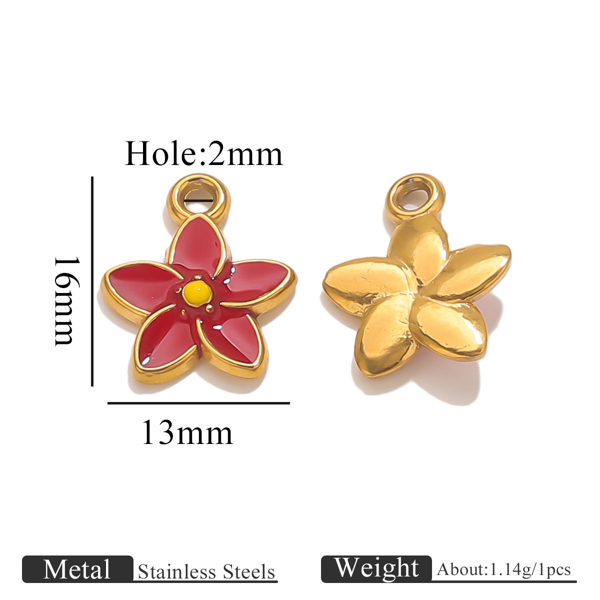 Five-leaf flower pendant-red