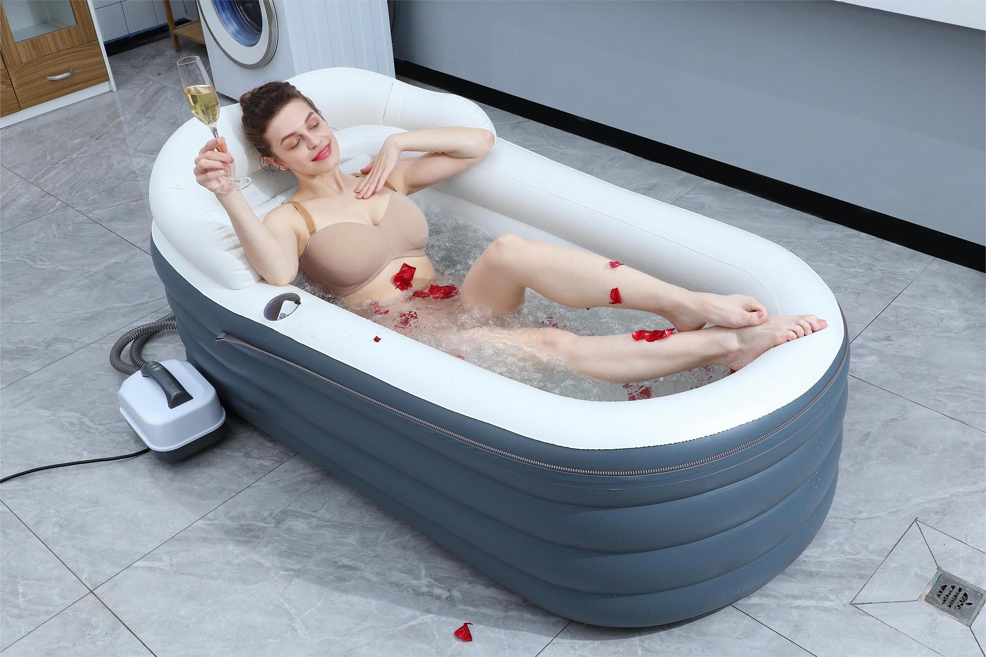 Inflatable bathtub + wave machine