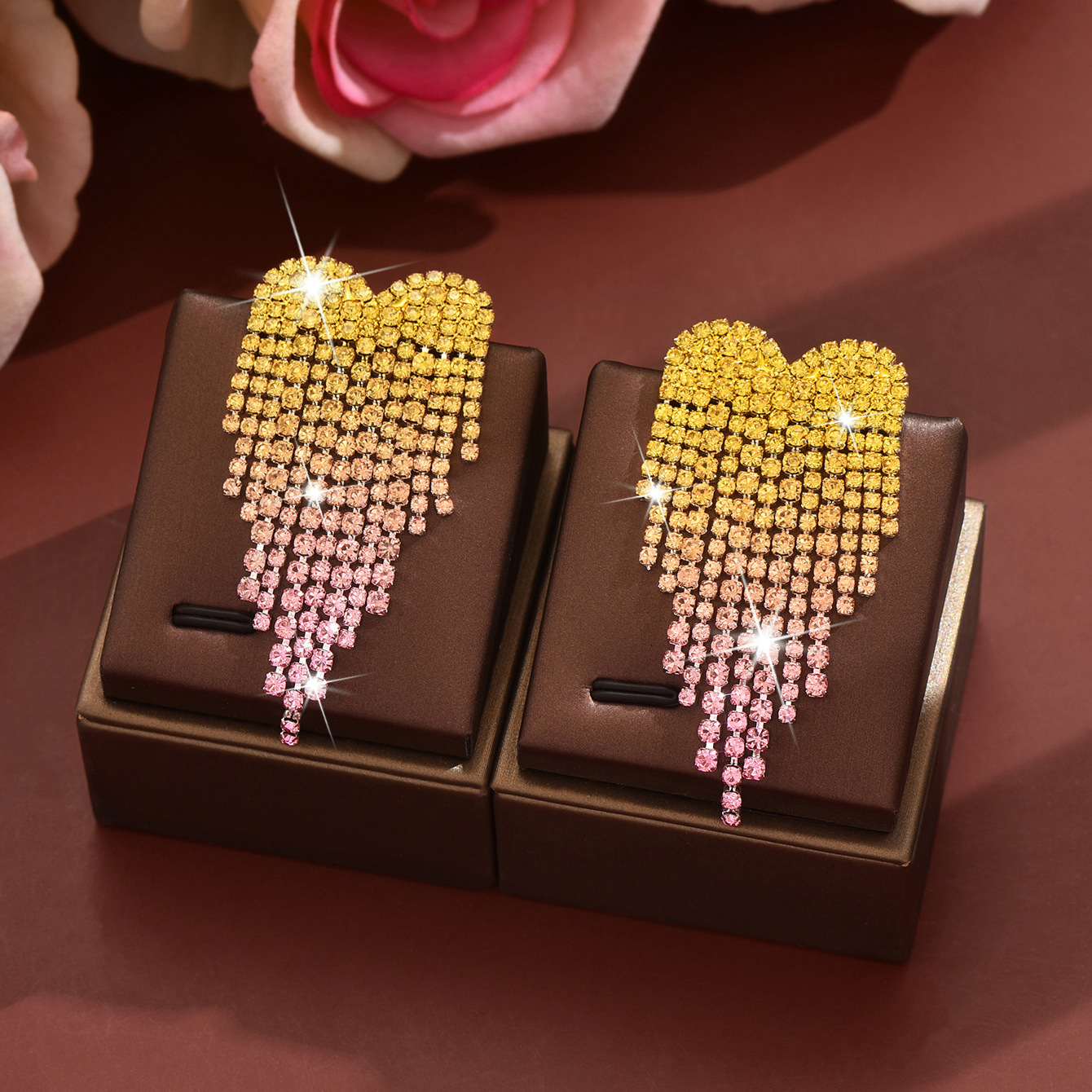 2:yellow pink earrings
