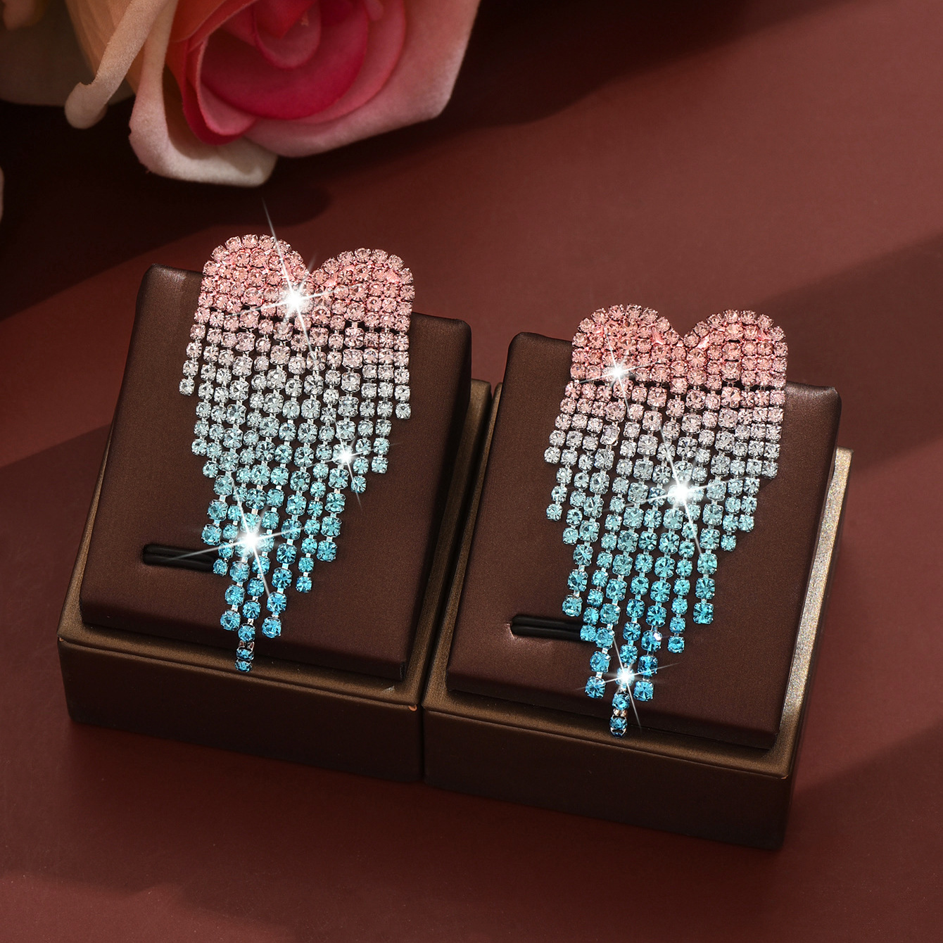 4:pink blue earrings