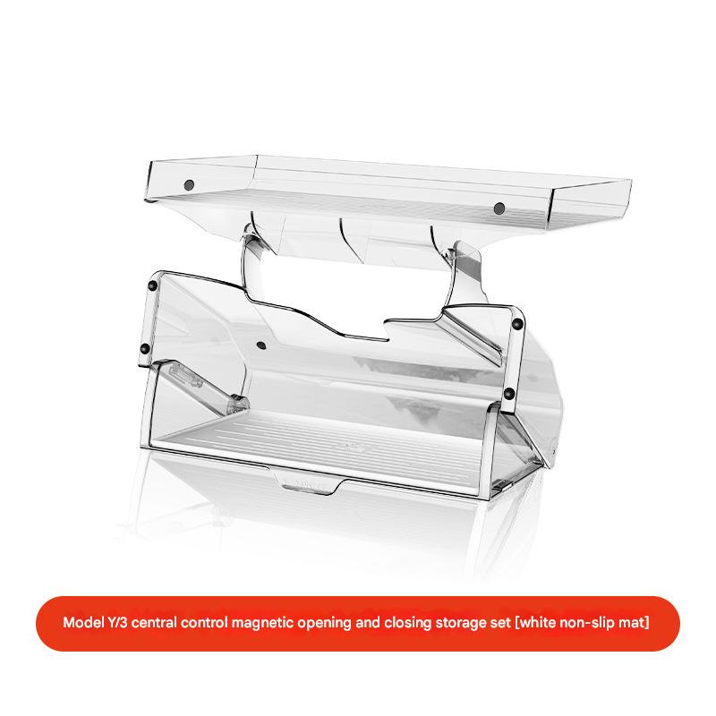 Old model y/3 openable under-screen storage box   etc bracket tray [transparent black   white mat]