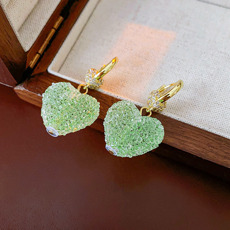 4:6#Ear buckle-green (real gold plating)