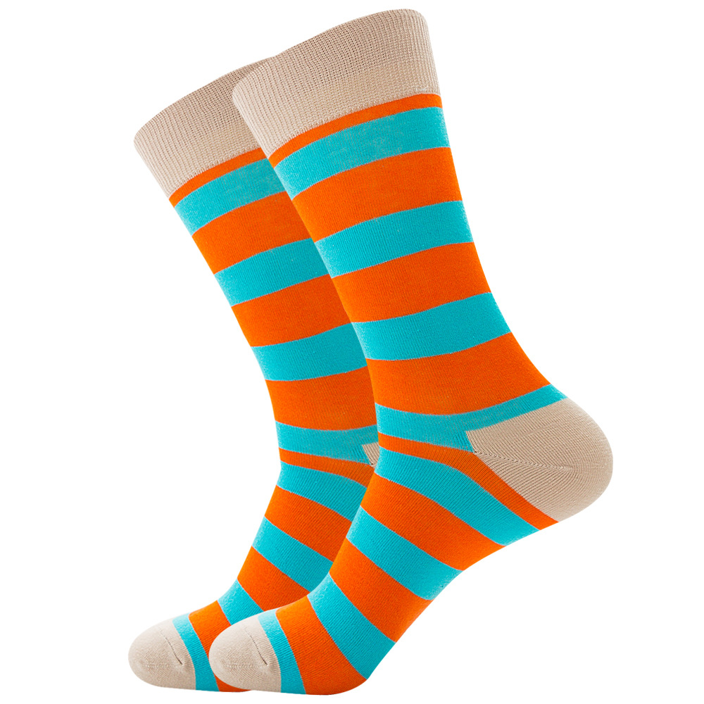 Khaki blue orange stripes