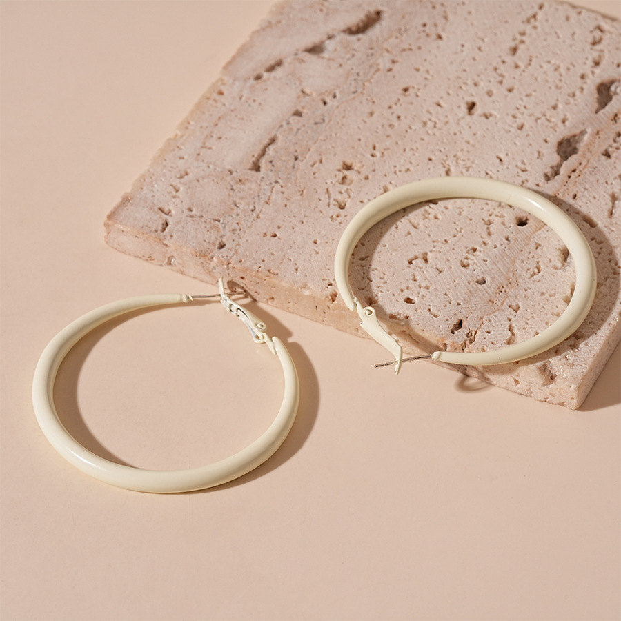 1:Silver needle-white ear ring