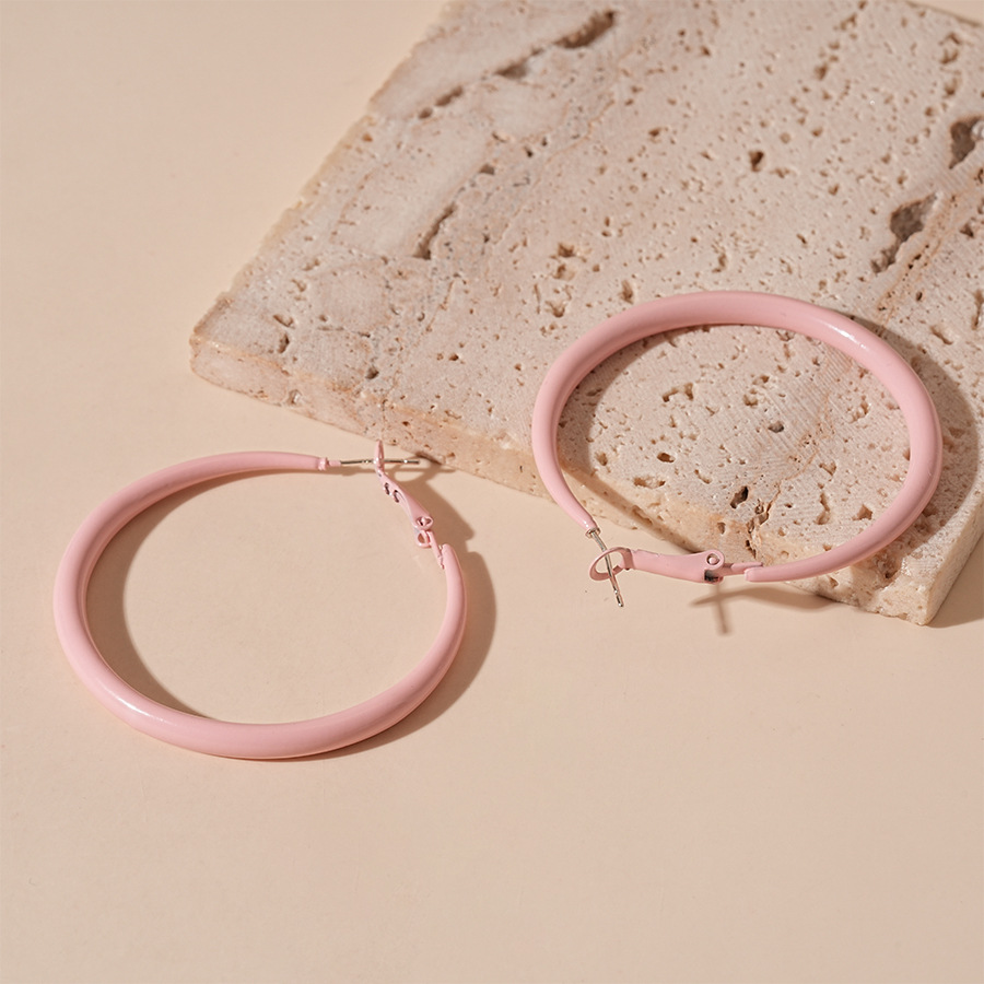 2:Silver Needle-Pink Ear Ring