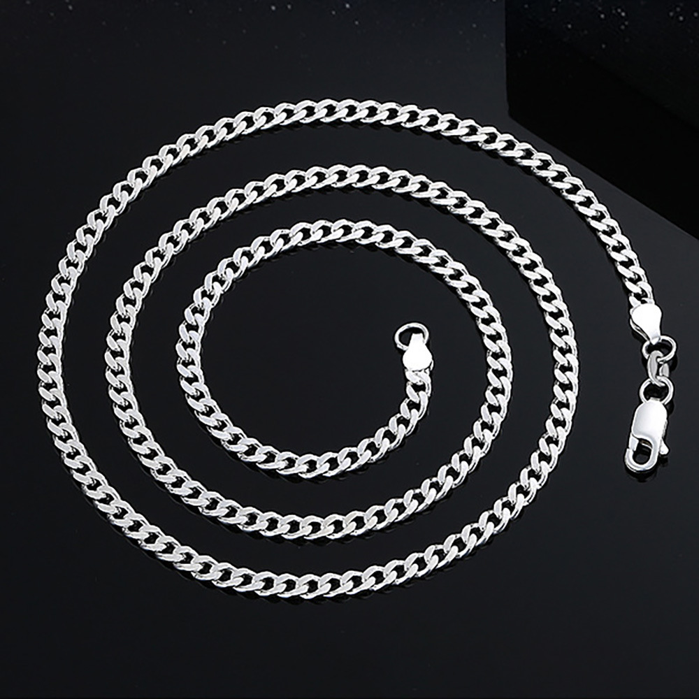 silver Chain width 3mm -35cm long