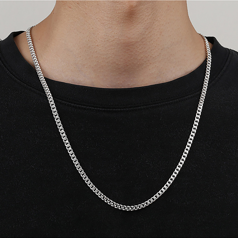 real platinum plated Chain width 3mm -35cm long