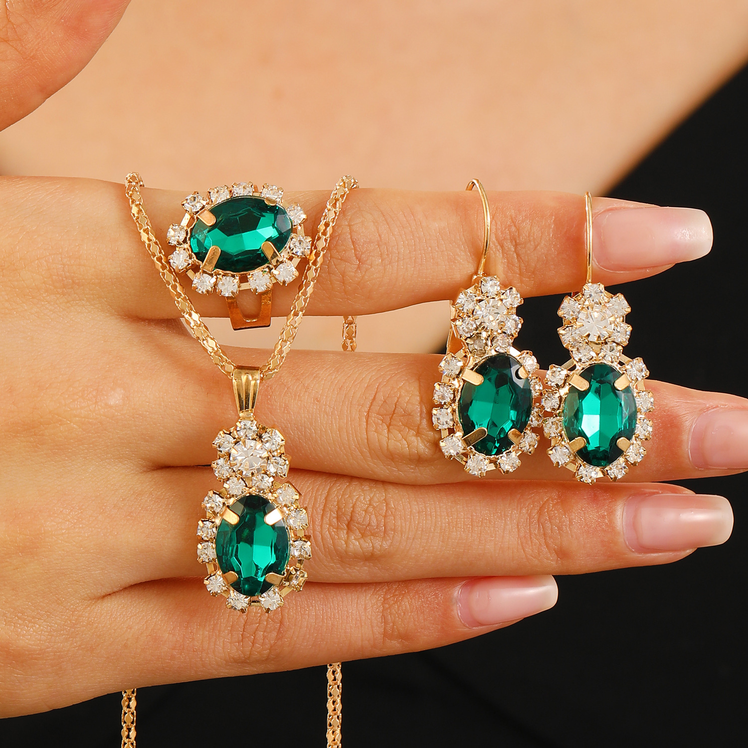 16:16KC Golden Dark Green (Water Drops) 10264