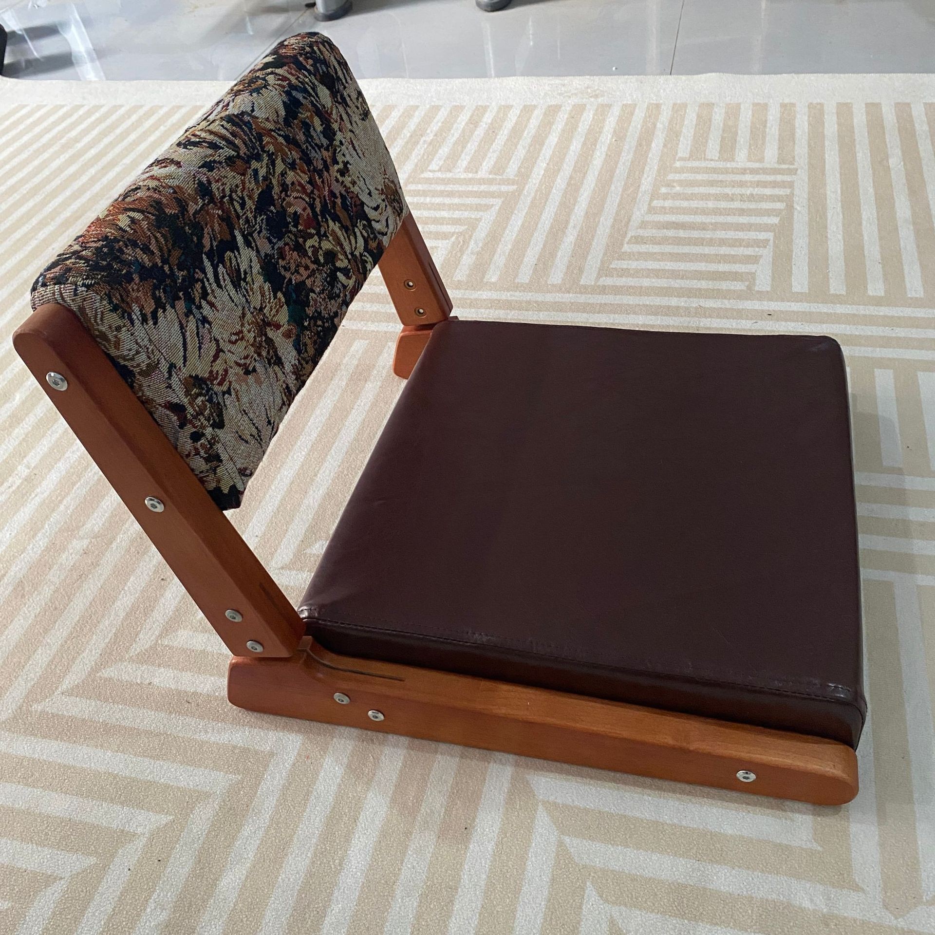 Foldable -wax leather medium red   cherry color base