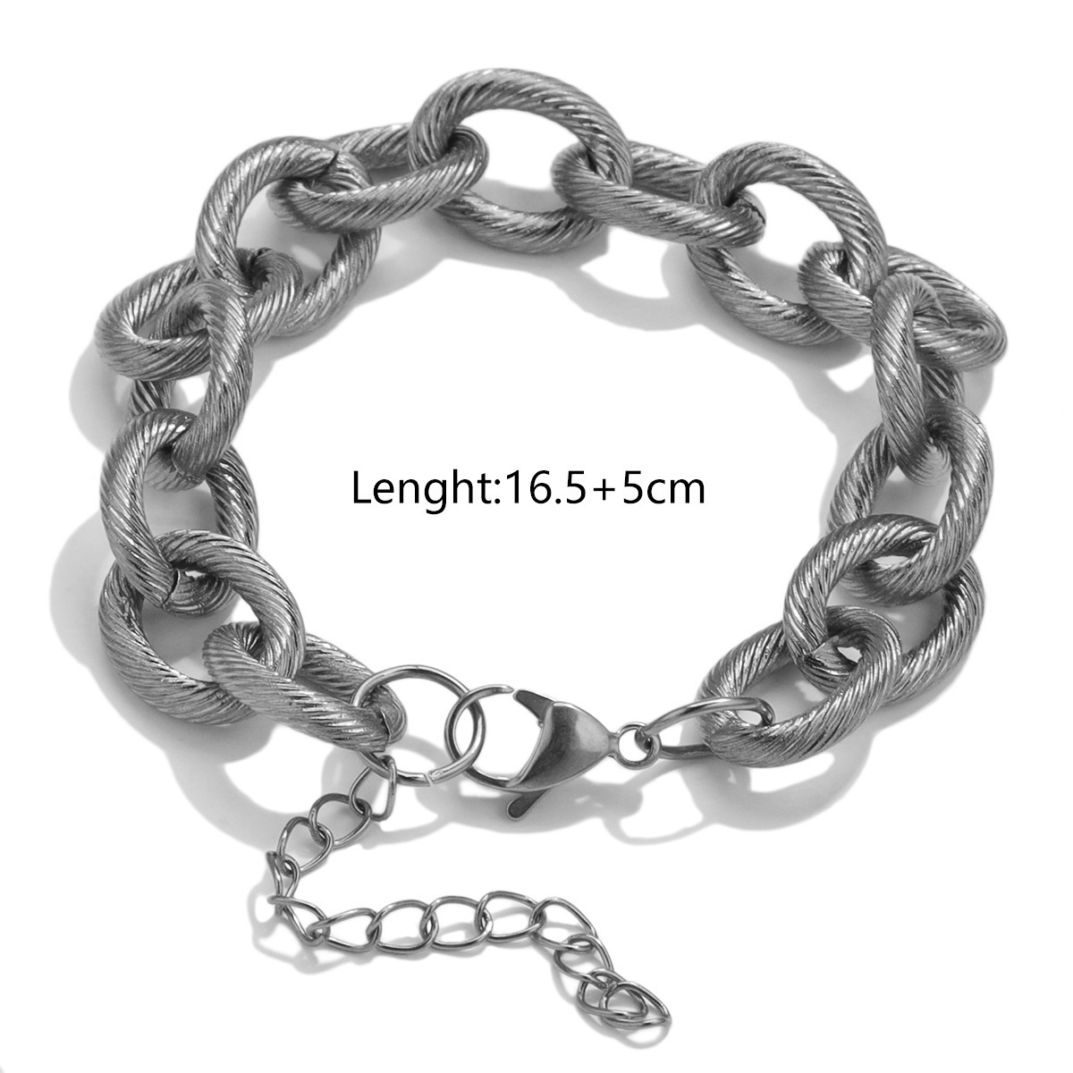 2:Steel color 16.5cm bracelet