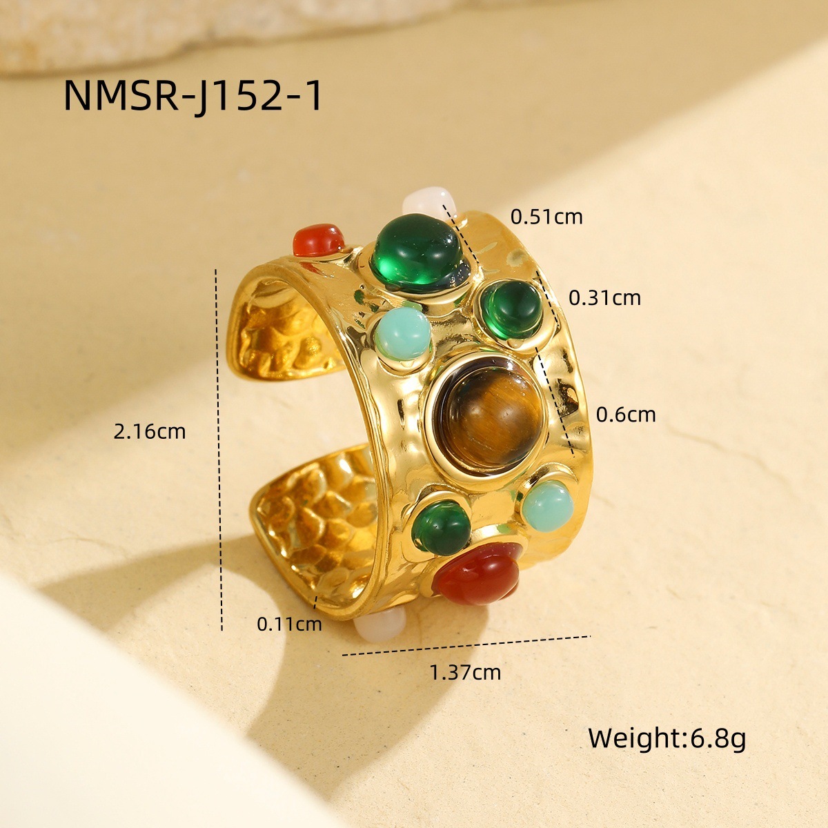 1:Nmsr-j152-1 tiger eye stone ring