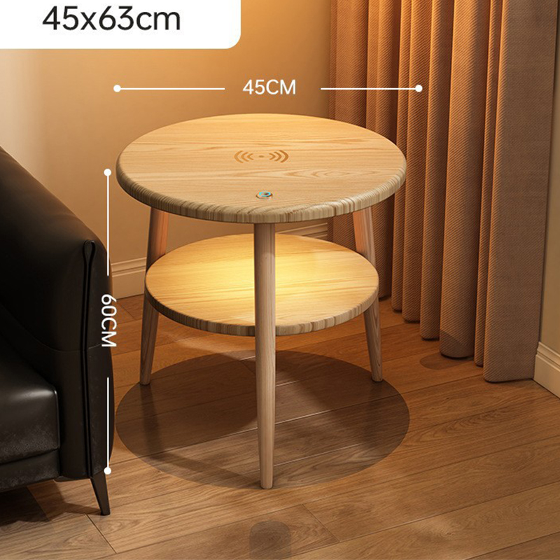 Dark wood grain double layer [light strip   wireless charging]