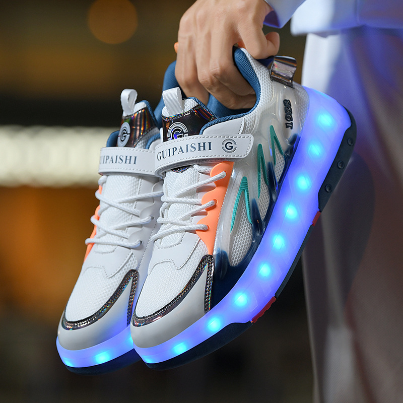 white and blue double wheels