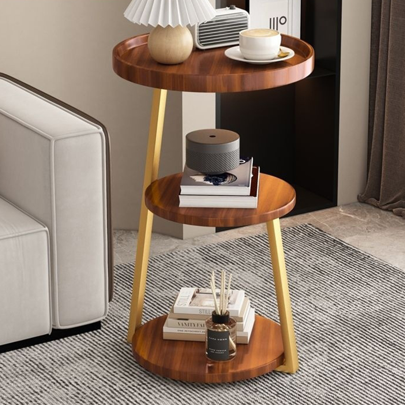 Gold frame-three-layer wood grain color desktop