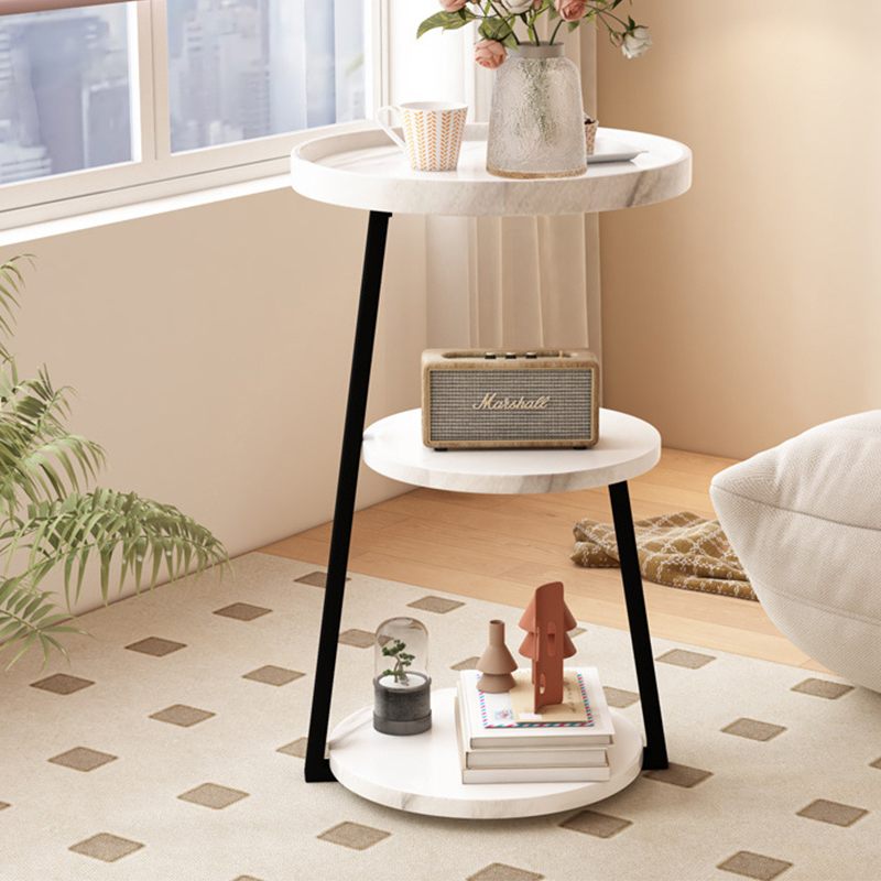 Black frame-three-layer white imitation marble tabletop