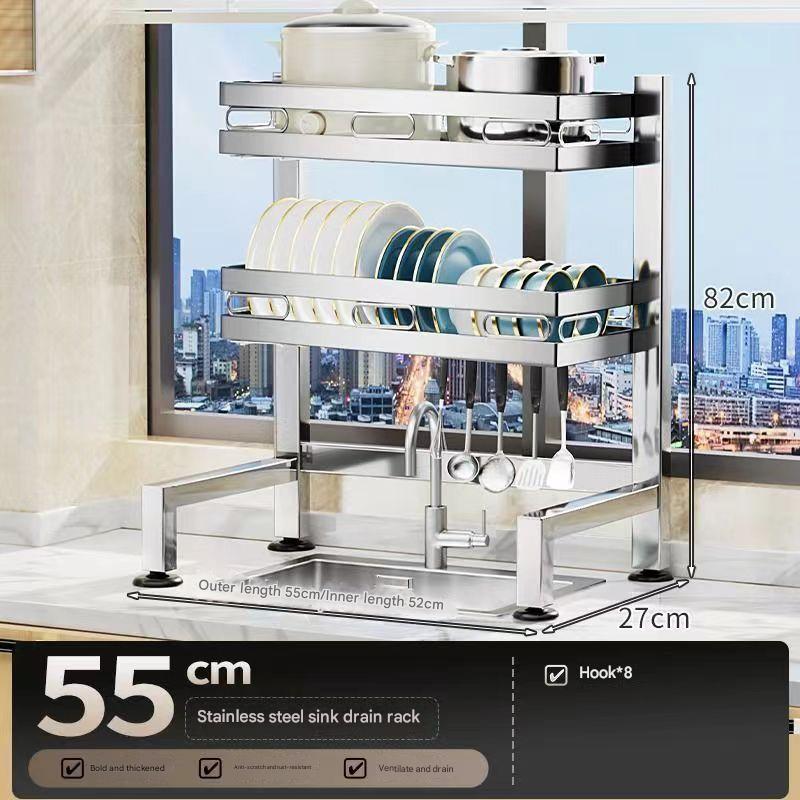 sink rack*55cm double-layer main rack*stainless steel