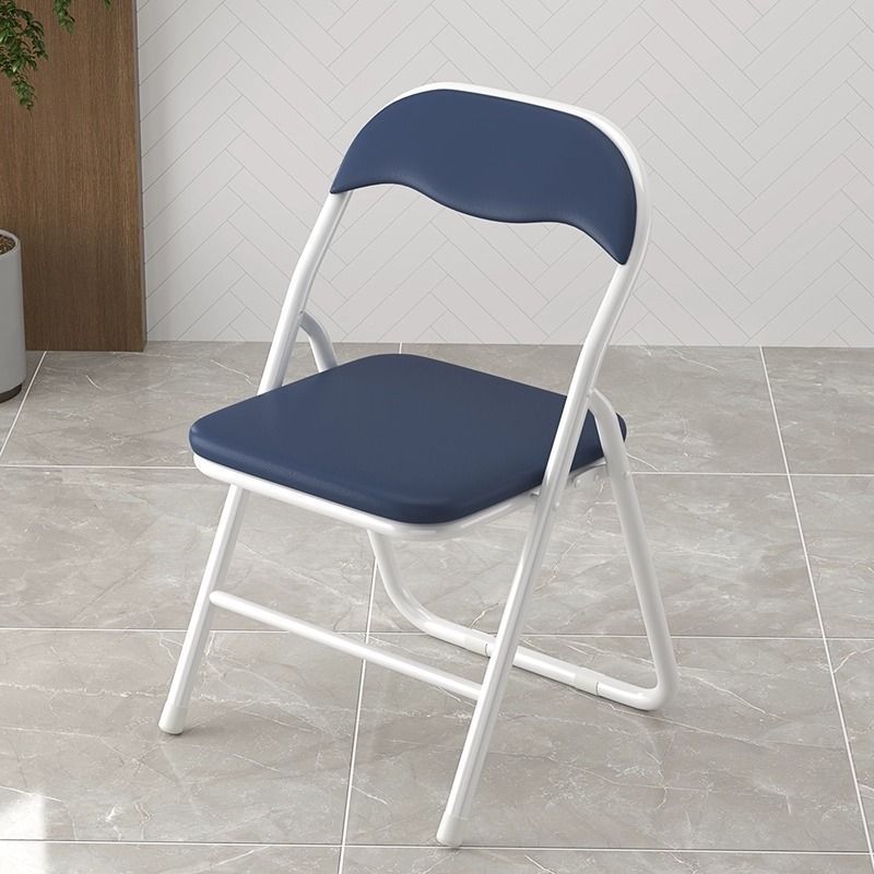 White frame navy blue surface [pu model] reinforced wooden base