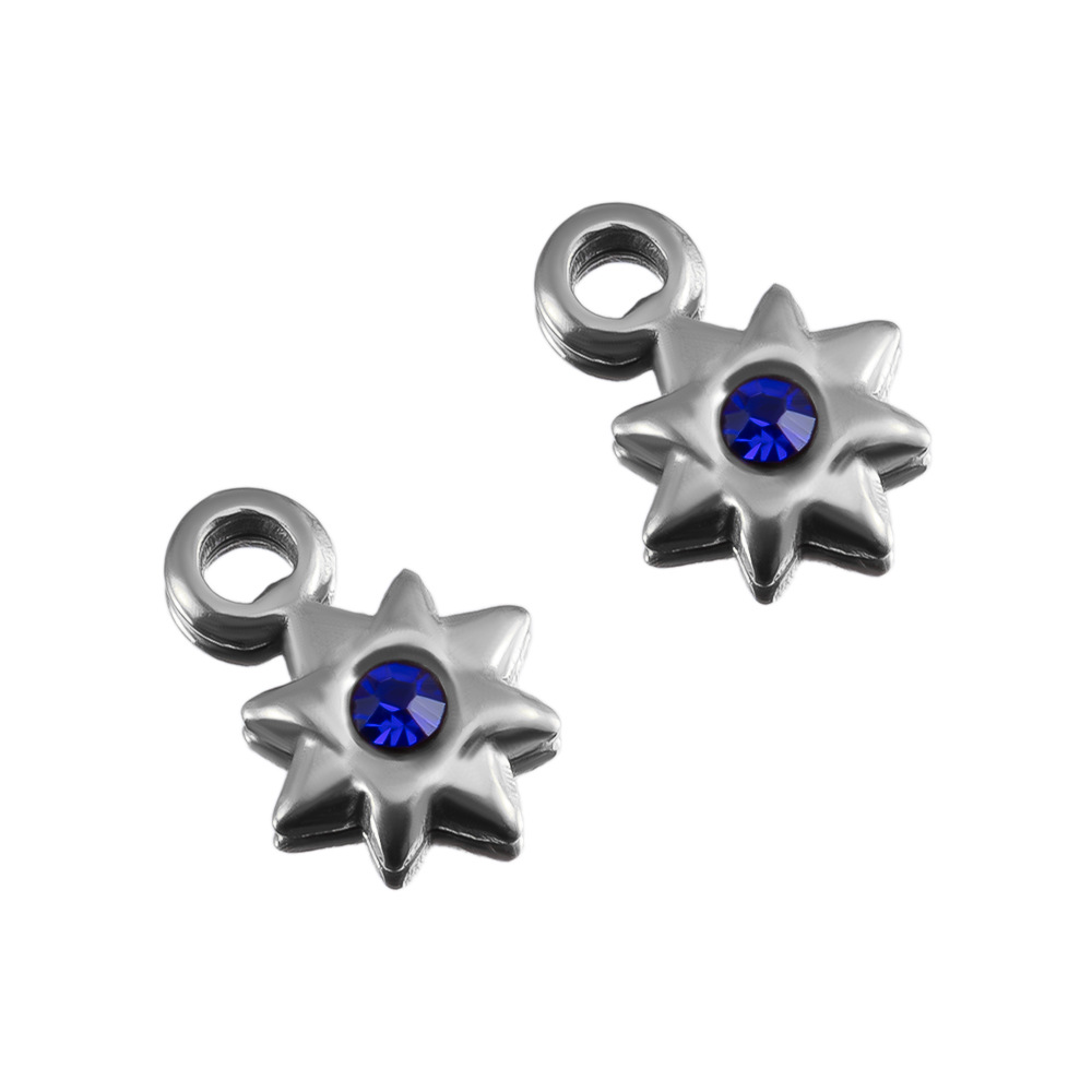 1:Steel color-sapphire blue-6mm