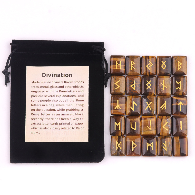 3:Tiger's Eye stones (25 pieces   flannel bag   instruction manual