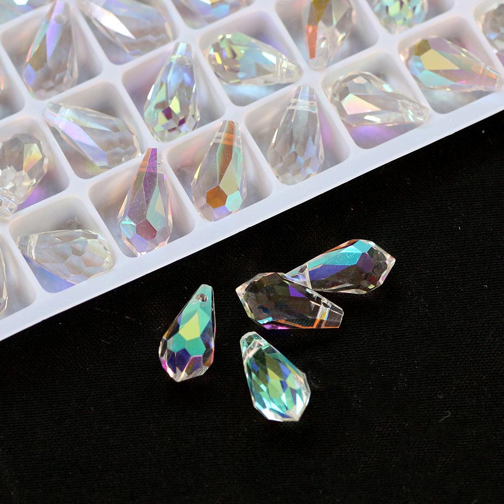 7:5.5x11mm pointed bottom water drop rainbow ab