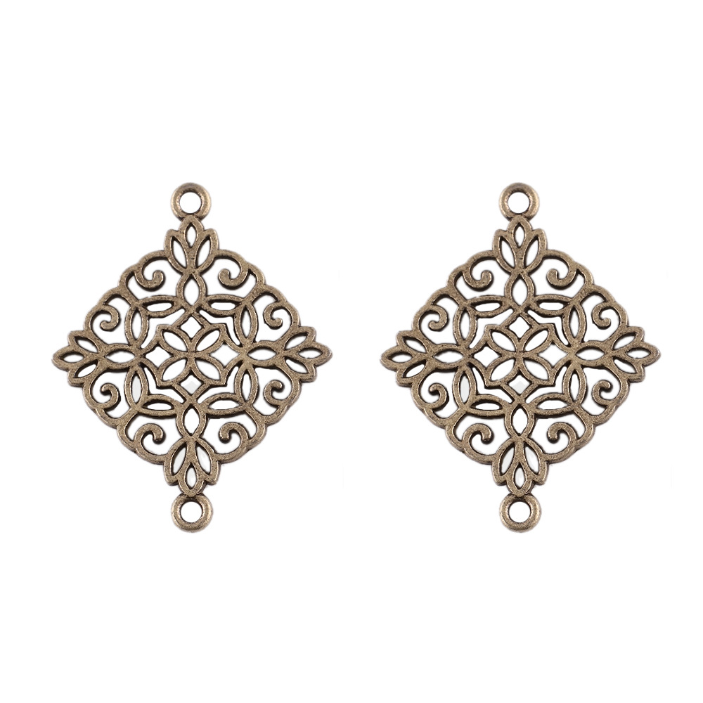 15:18x 18mm/ hollow diamond flower ancient bronze