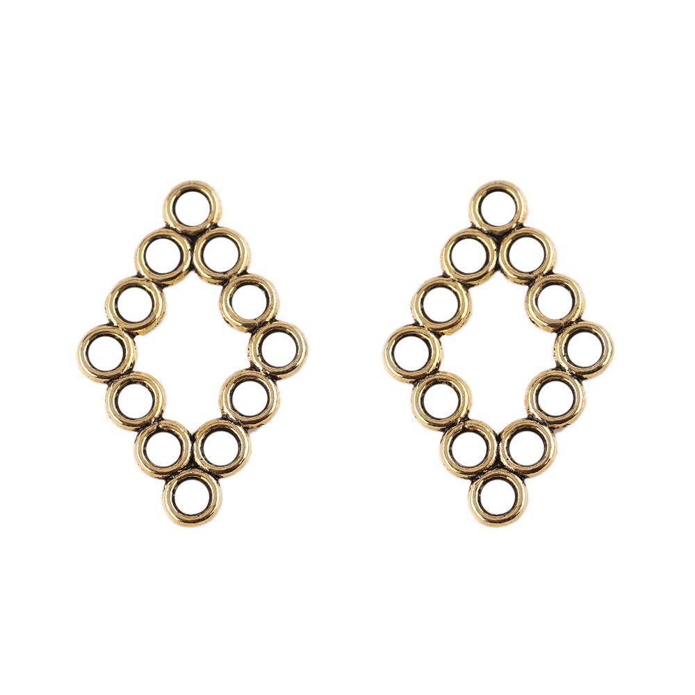 17:19x 30mm/ Diamond hollow ancient gold