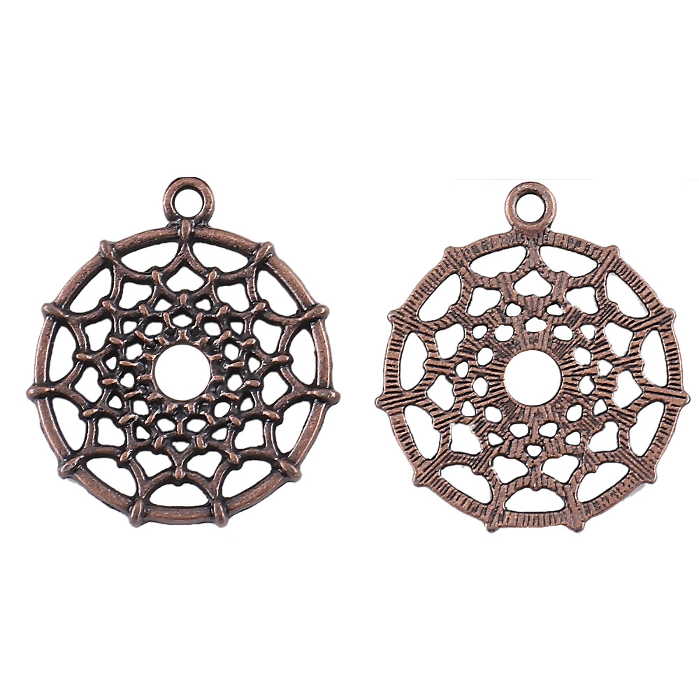 28:22x 22mm/ Round Dream Catcher Bronze