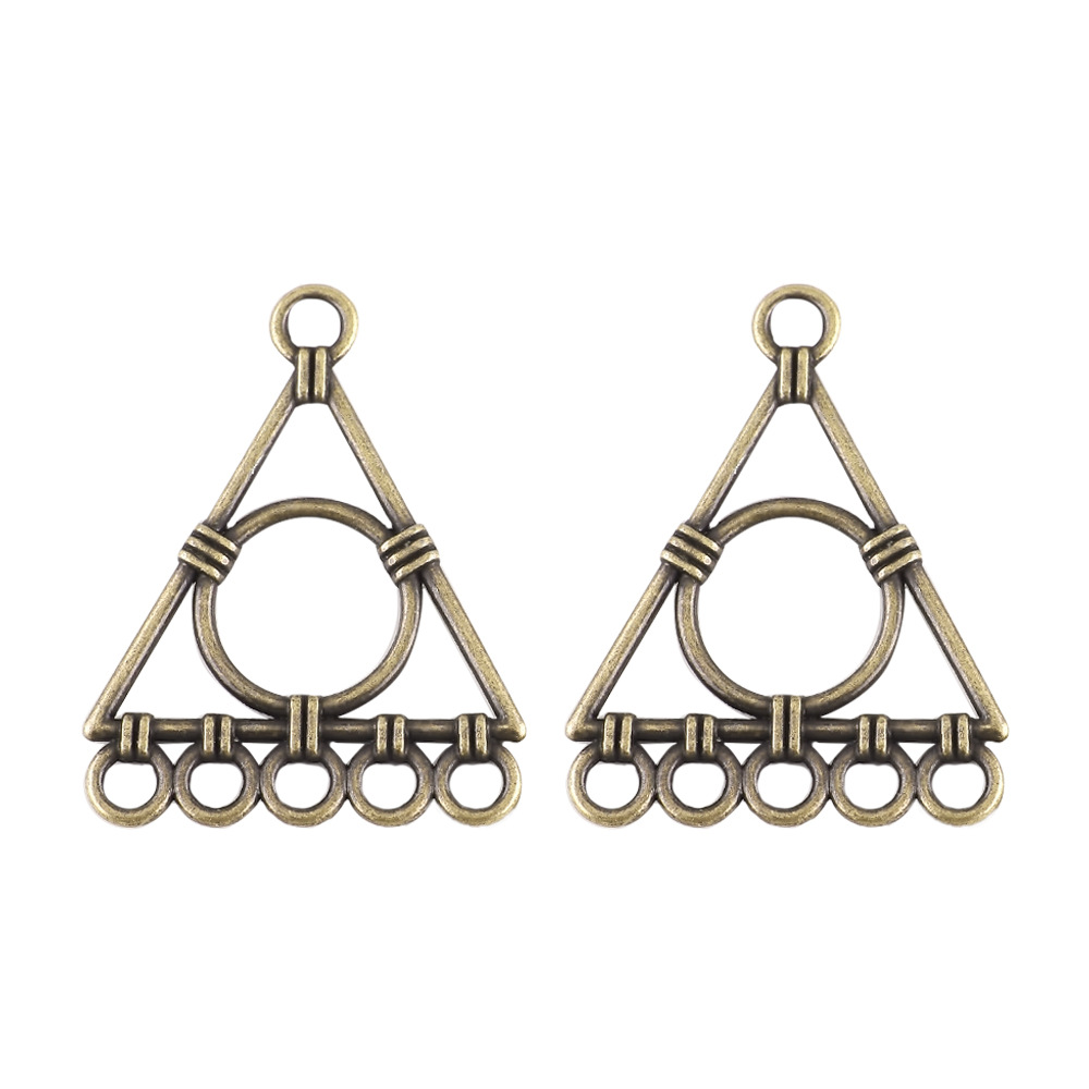 35:26x 34mm/ Triangular Hollow Round Ancient Bronze