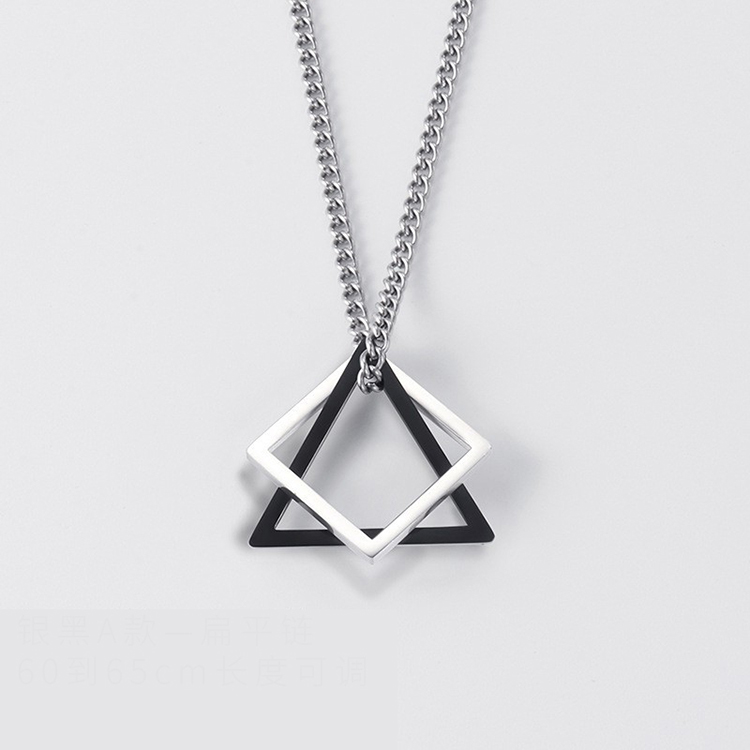 6:Silver Black A Flat Chain