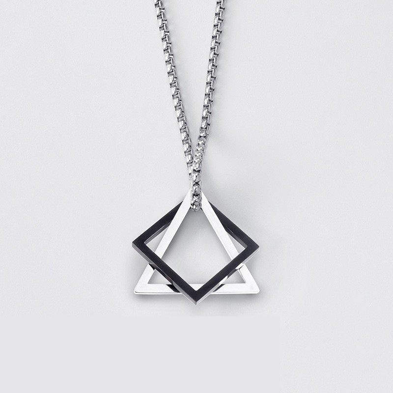 9:Silver Black B Square Bead Chain