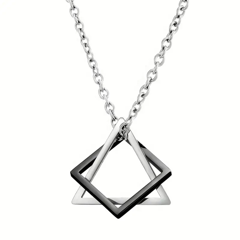 13:Silver black B section cross chain