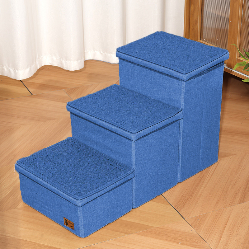 Navy blue three steps75*33*43cm