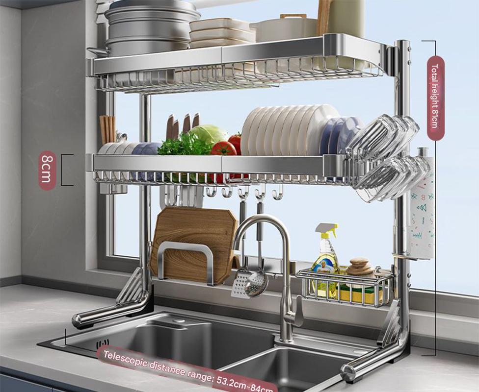 Silver round tube double layer with accessories