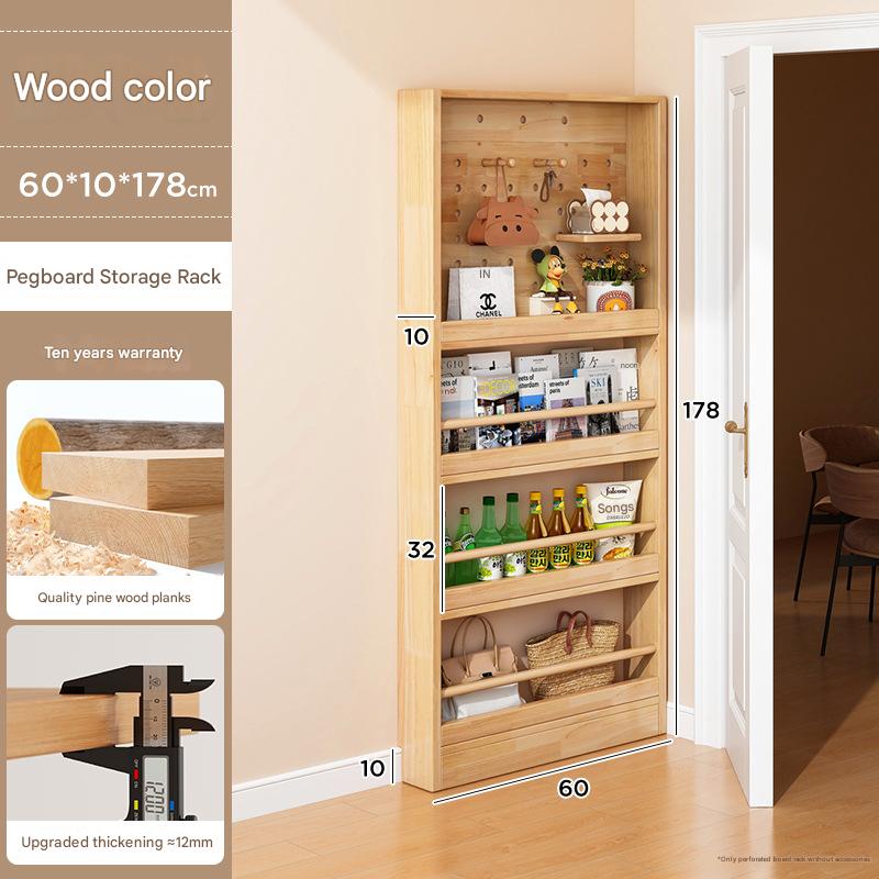 [pine wood without paint-perforated board style] 60*10*178 wood color