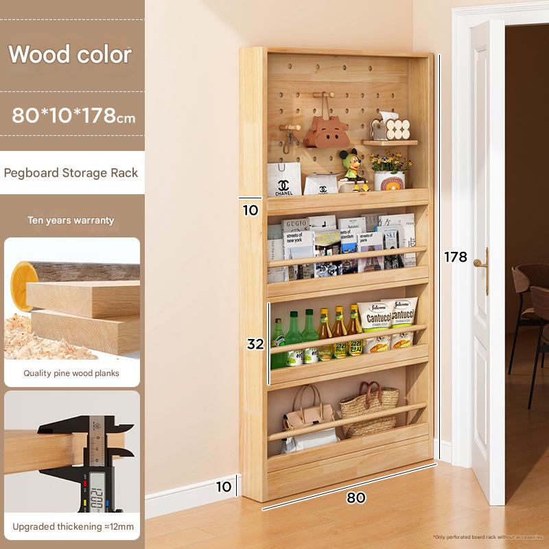 [pine wood without paint-perforated board style] 80*10*178 wood color