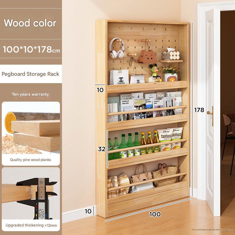 [pine wood without paint-perforated board style] 100*10*178 wood color