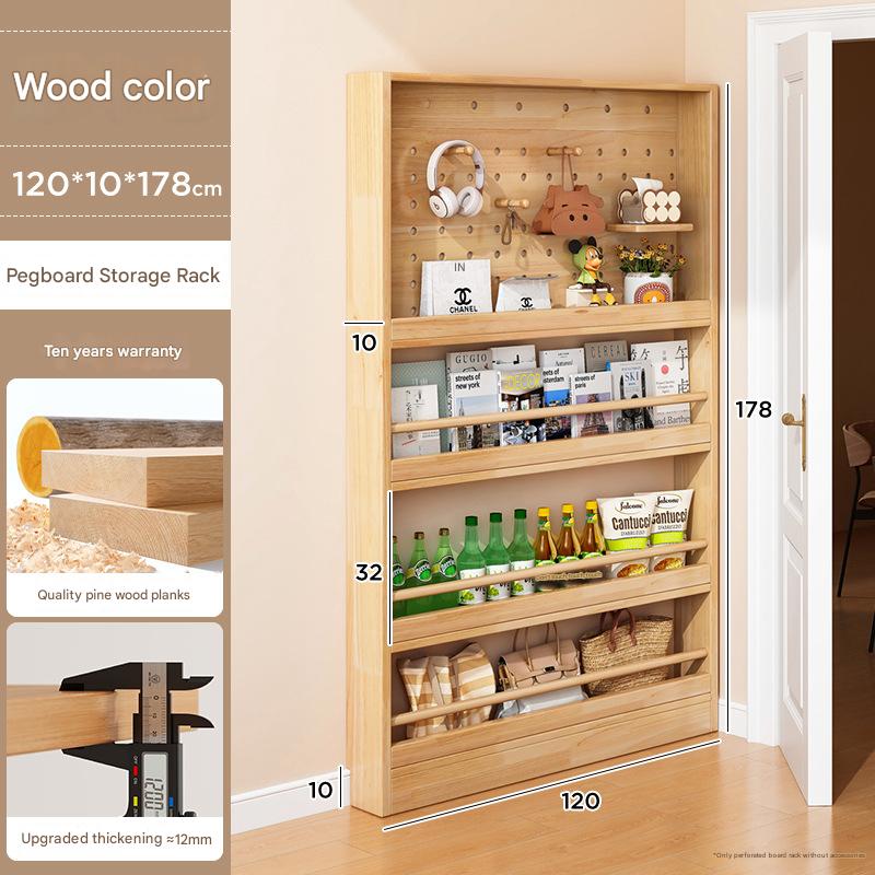 [pine wood without paint-perforated board style] 120*10*178 wood color