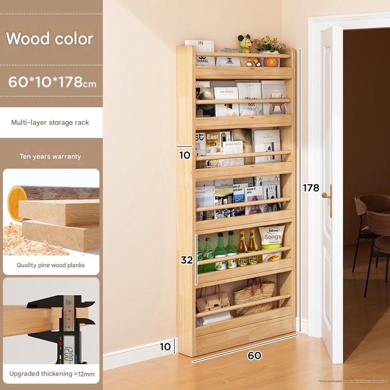 [pine wood without paint-storage rack model] 60*10*178 wood color