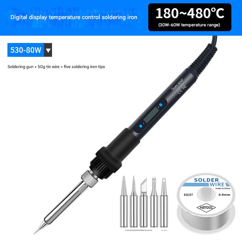 530 digital display soldering iron   50g tin wire   5 heads