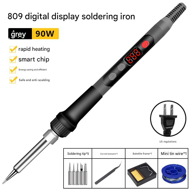 American Standard 90W/809 soldering iron   Tweezers   mini tin   five Heads   electric wooden frame
