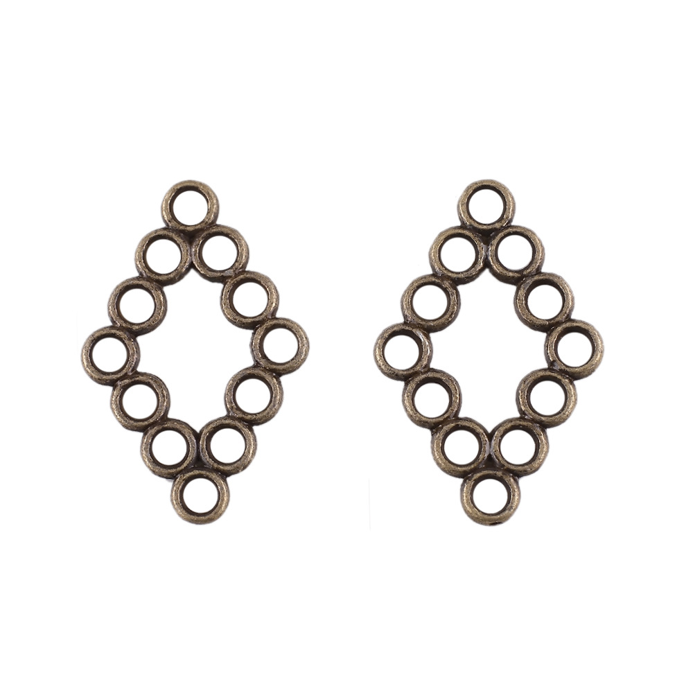 19x 30mm/ Diamond hollow ancient bronze