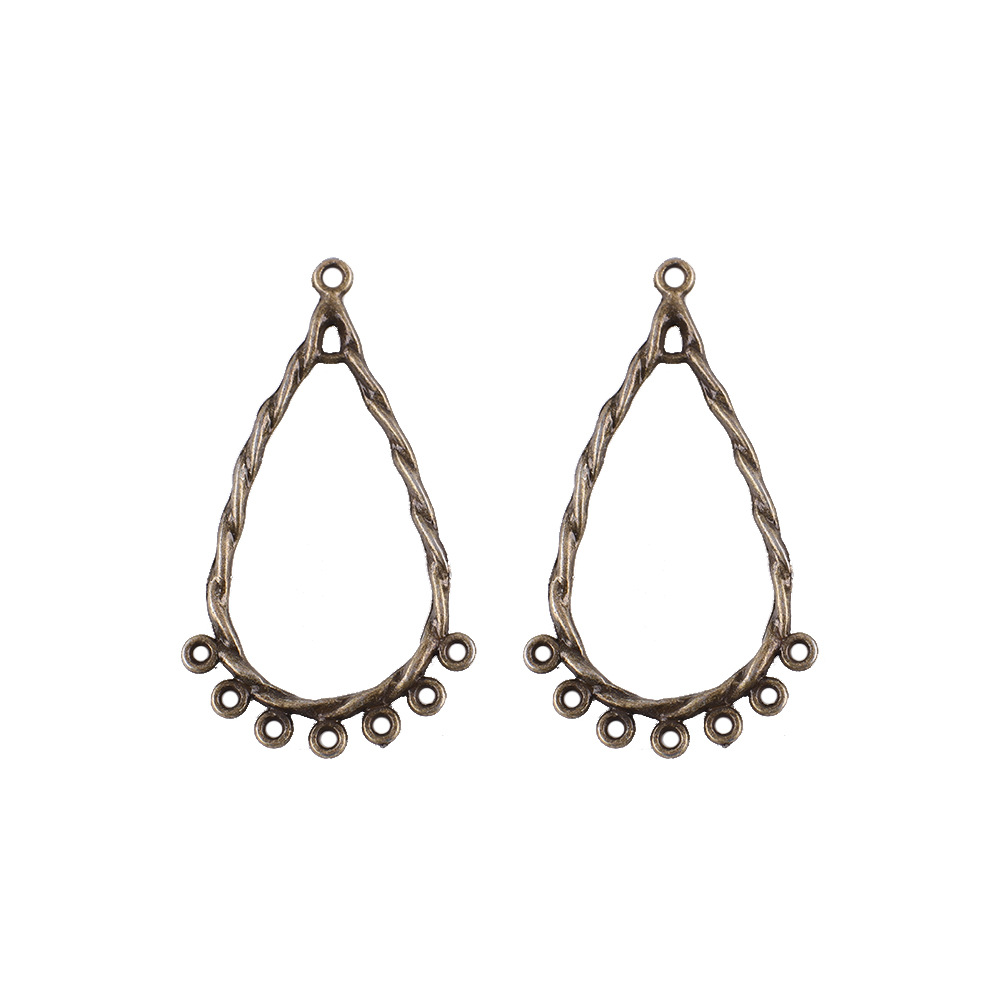 20x 40mm/ hollow water drop ancient bronze