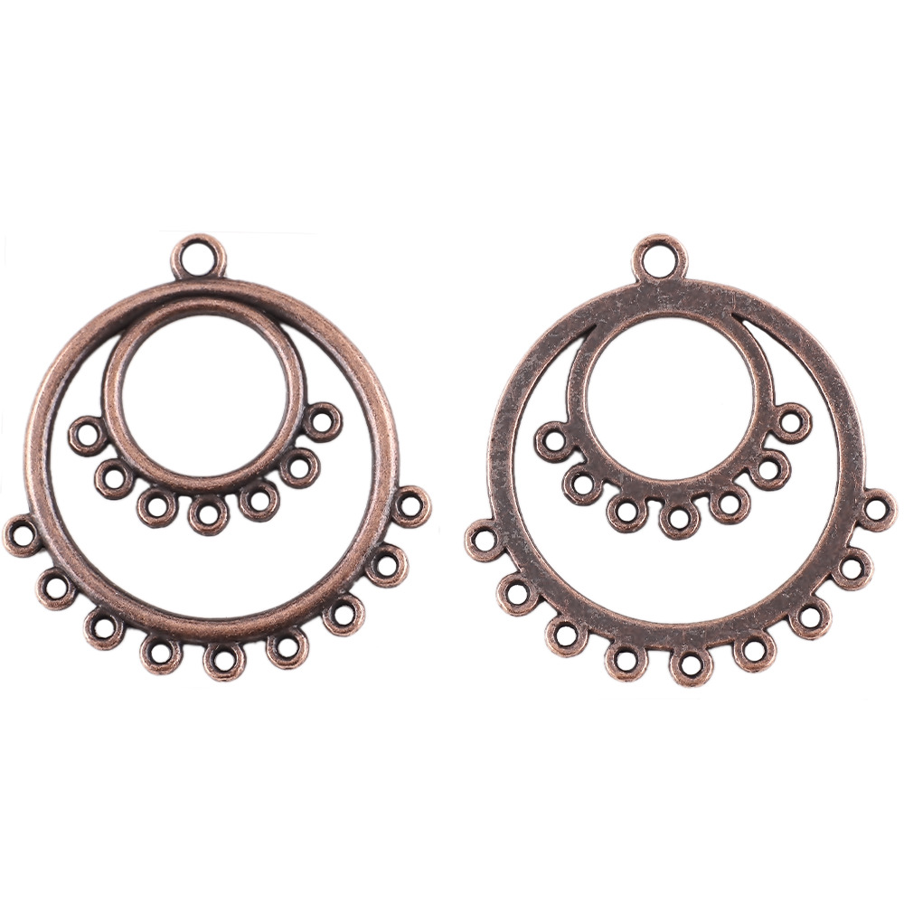 30x 30mm/ hollow ring ancient red copper