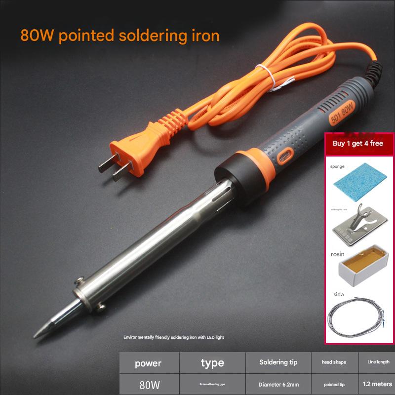 80W pointed electric soldering iron with light