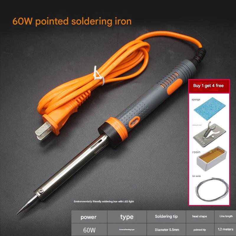 60W pointed electric soldering iron with light