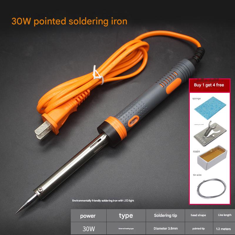 30W pointed electric soldering iron with light