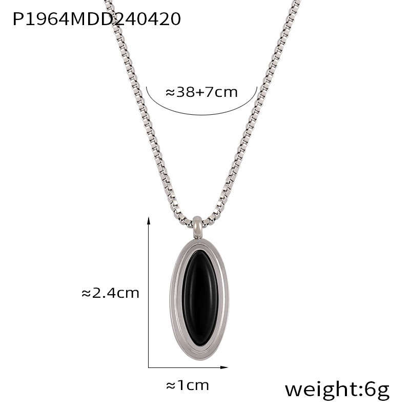 P1964-Steel color black glass