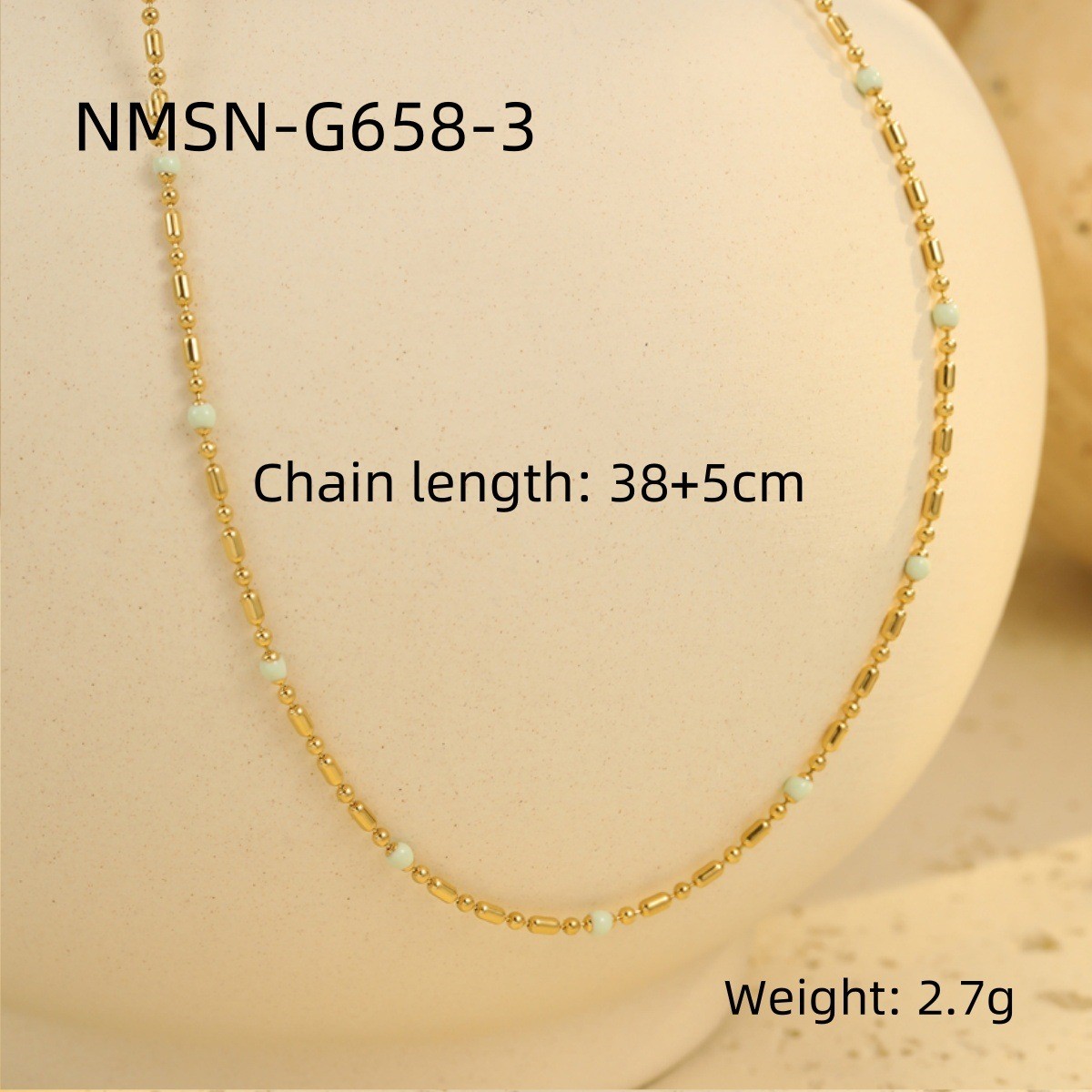 3:Nmsn-g658-3 golden light blue rice beads