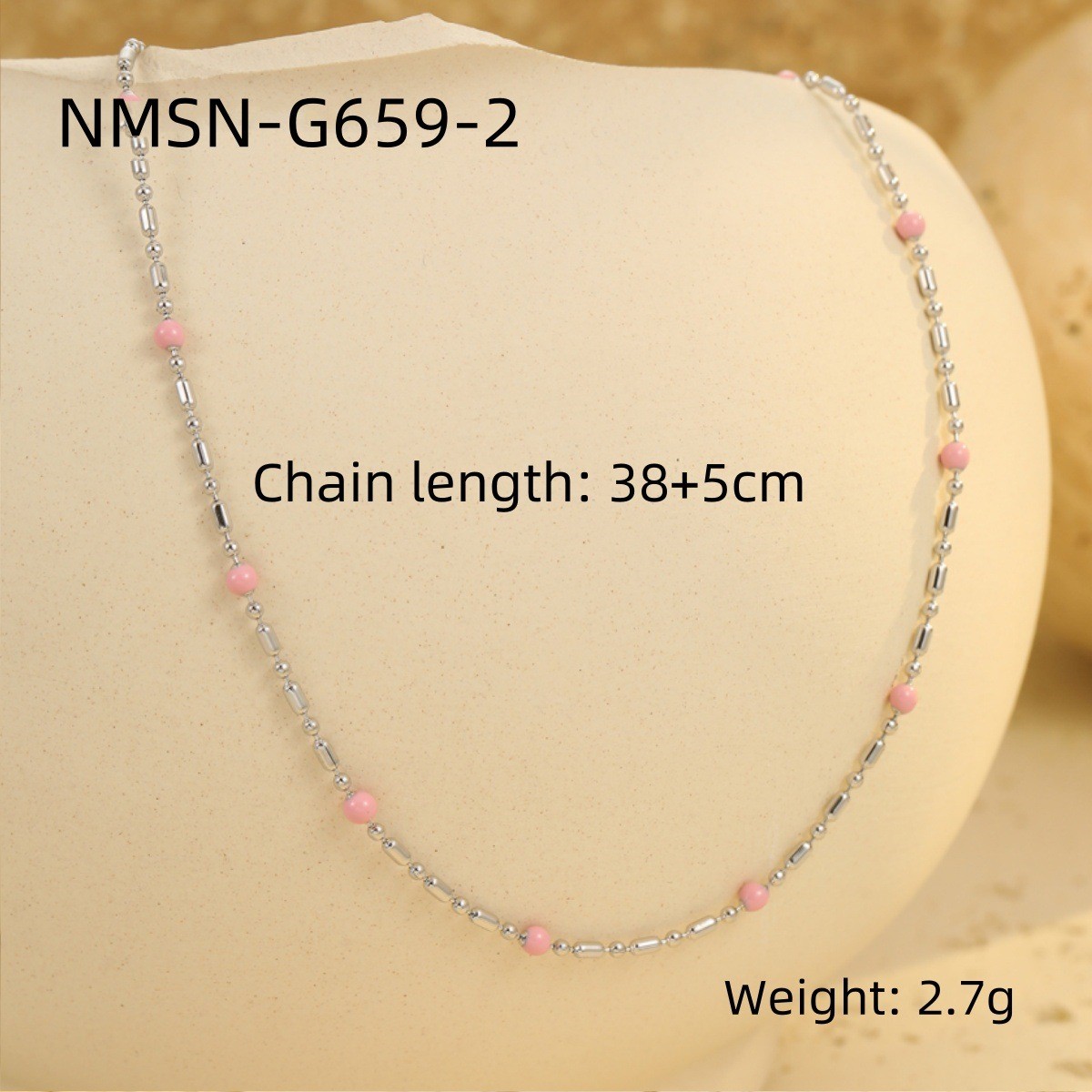 6:Nmsn-g659-2 steel color light pink rice beads